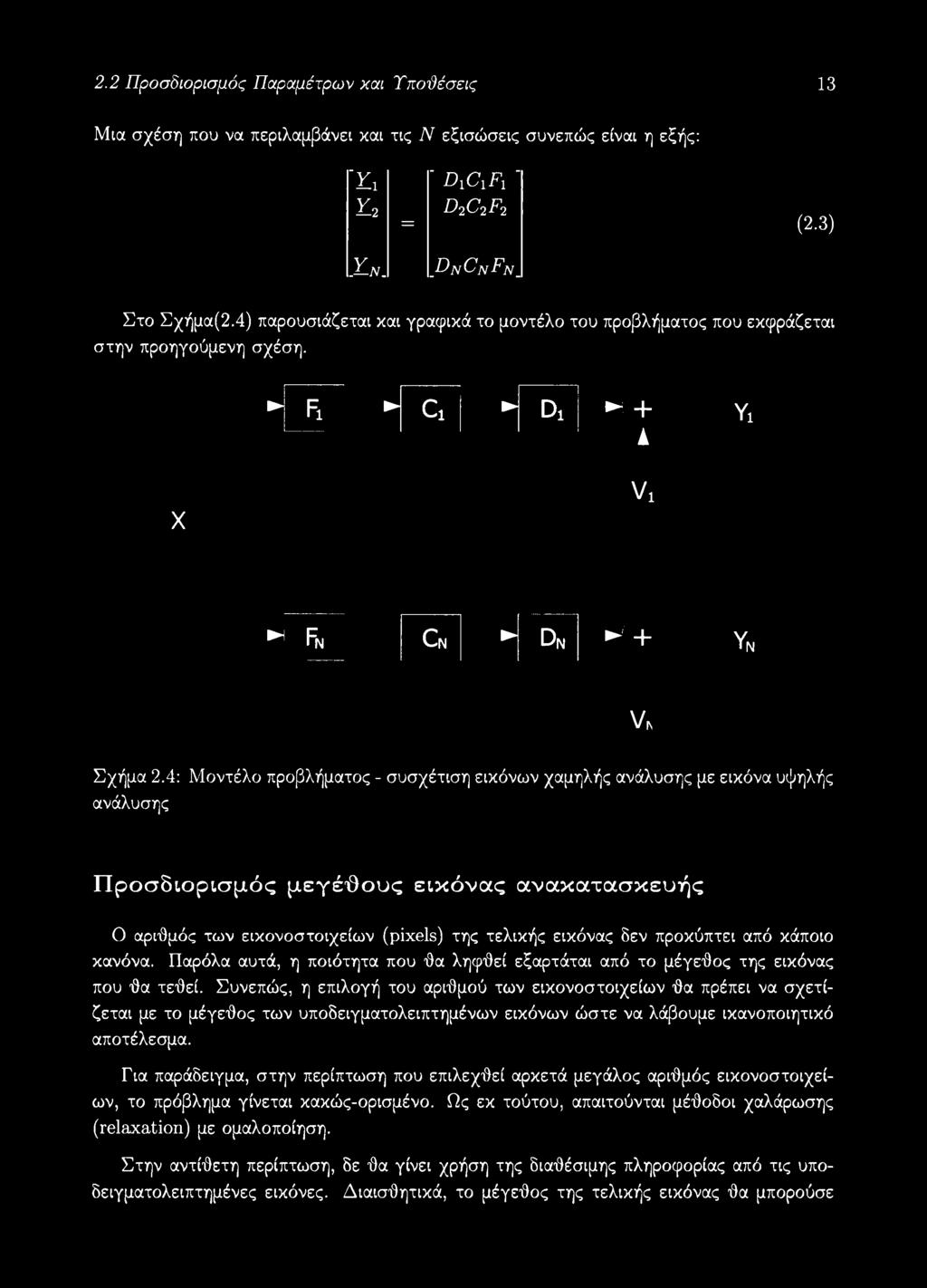 4: Μοντέλο προβλήματος - συσχέτιση εικόνων χαμηλής ανάλυσης με εικόνα υψηλής ανάλυσης Προσδιορισμός μεγέόους εικόνας ανακατασκευής Ο αριθμός των εικονοστοιχείων (pixels) της τελικής εικόνας δεν