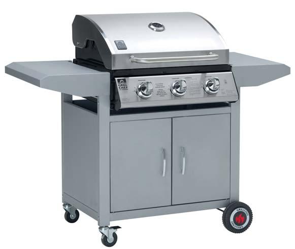 22 Gas wagon barbecues 12739 3 ανοξείδωτους καυστήρες Γαλβανιζέ δοχείο συλλογής λίπους Επσμαλτωμένη