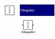 Στοιχείο (ή µπλοκ) Integrator Το στοιχείο Integrator δίνει στην έξοδό του το ολοκλήρωµα του σήµατος στην είσοδό του.