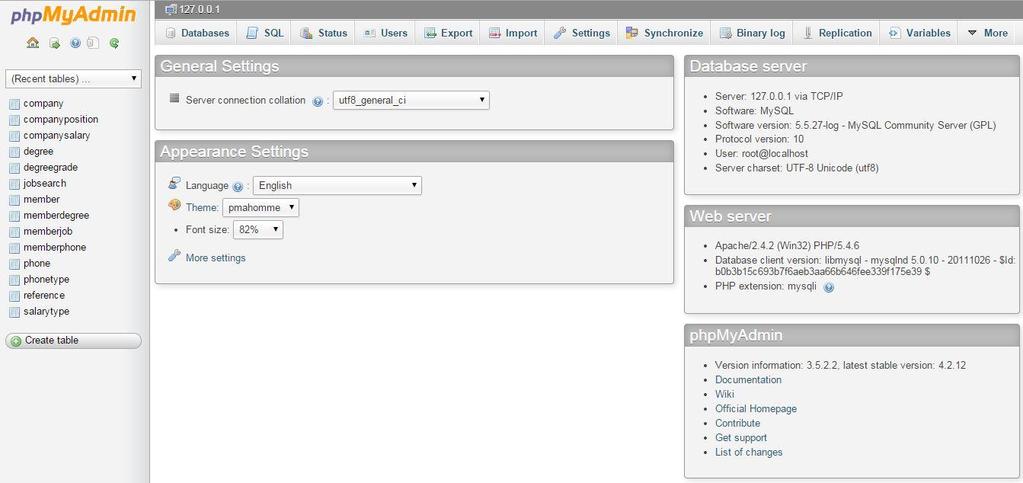3.2.2.PhpMyAdmin Σν PhpMyAdmin είλαη έλα εξγαιείν γξακκέλν ζε Php ην νπνίν δηαρεηξίδεηαη ηελ MySQL ζην δίθηπν. Τπνζηεξίδεη κηα κεγάιε πνηθηιία ιεηηνπξγηψλ ηεο MySQL, MariaDB kai Drizzle.