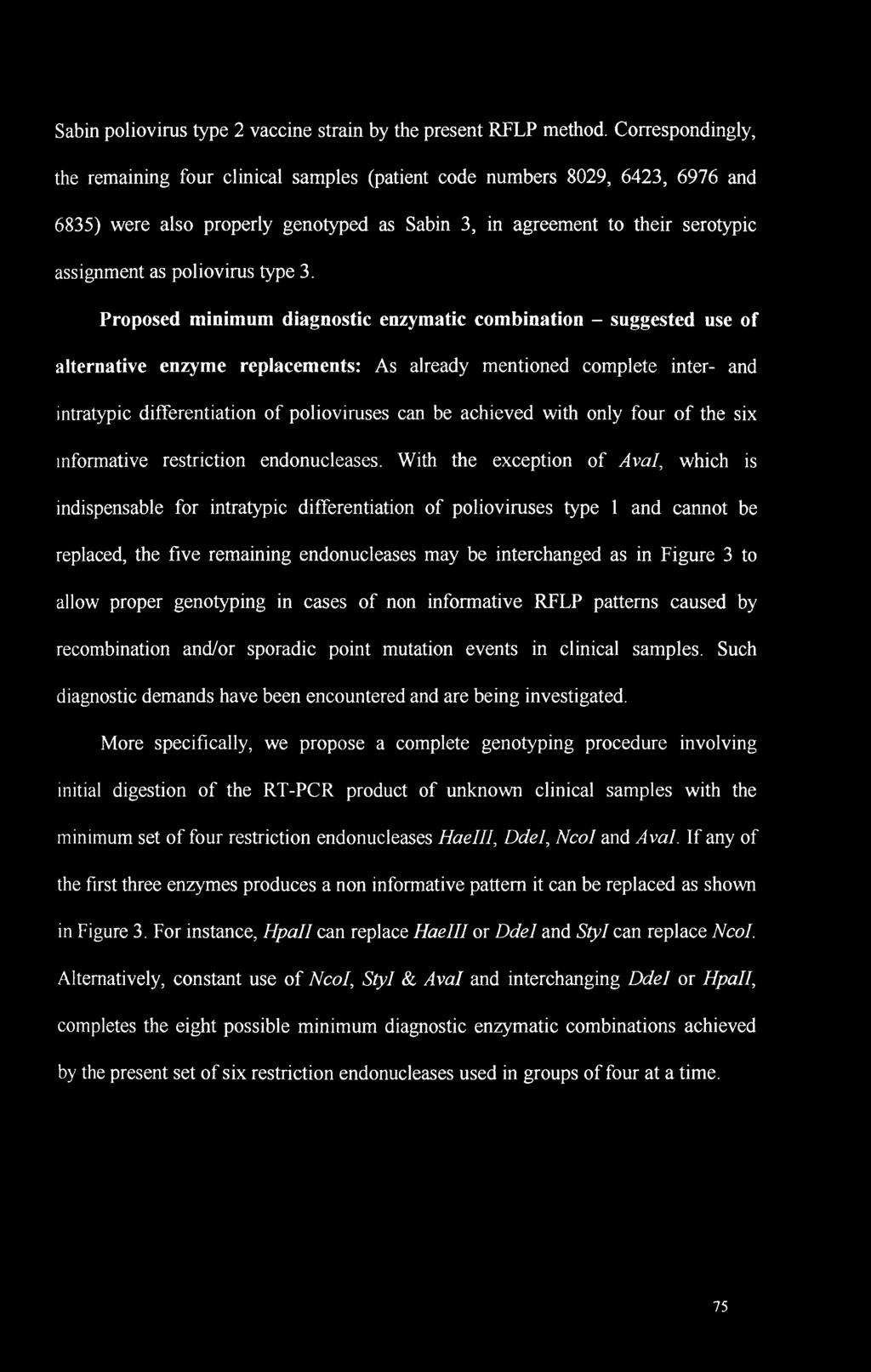 Sabin poliovirus type 2 vaccine strain by the present RFLP method.