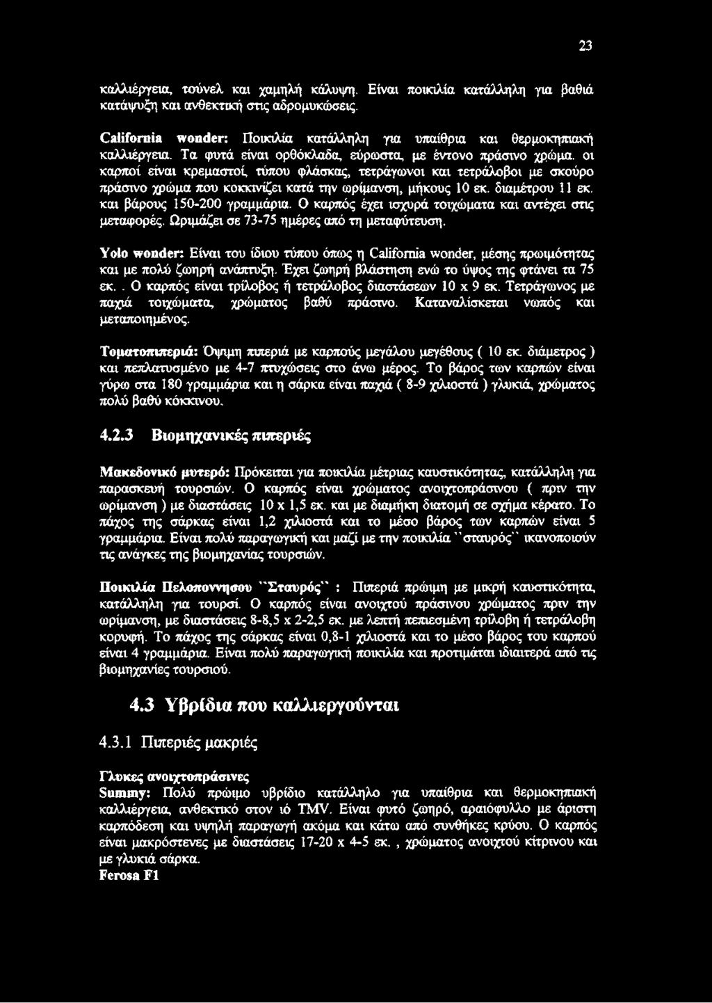 διαμέτρου 11 εκ. και βάρους 150-200 γραμμάρια. Ο καρπός έχει ισχυρά τοιχώματα και αντέχει στις μεταφορές. Ωριμάζει σε 73-75 ημέρες από τη μεταφύτευση.