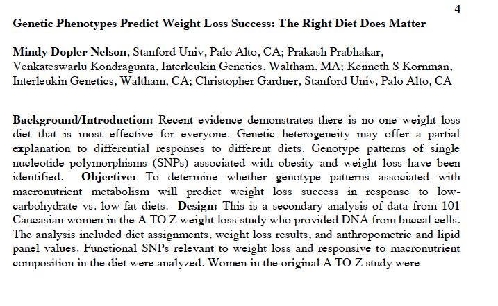Genetic Phenotype Predicts Weight Loss Success: The Right Diet Does Matter Joint Conference - 50th