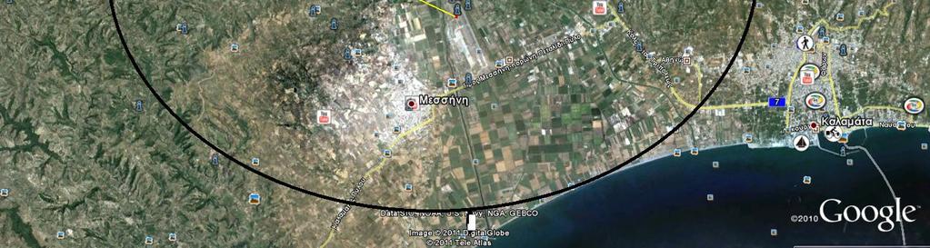 Πίνακας 32: Οικισμοί εντός της περιμετρικής ζώνης 8km γύρω απο τον αερολιμένα Καλαμάτας Οικισμοί Πληθυσμός Ανδρούσα 691