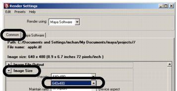 In the Render View window, select Options > Render Settings. 2.