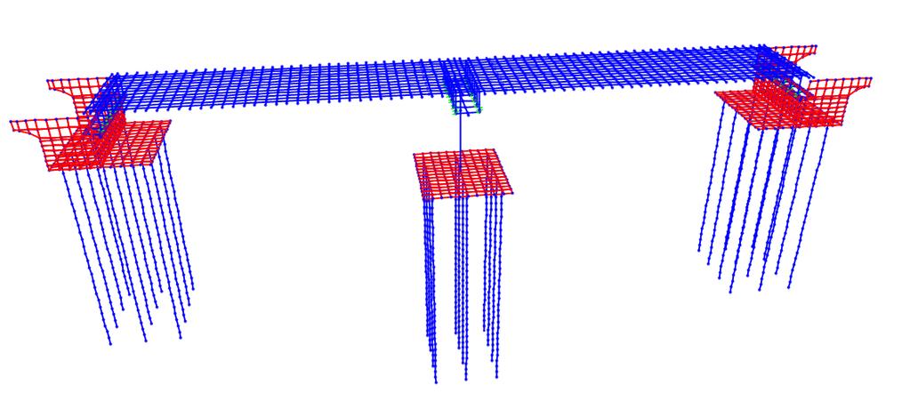 Σεισμική συμπεριφορά γεφυρών θεμελιωμένων με πασσάλους σε ρευστοποιήσιμο έδαφος πραγματοποιείται διαίρεση των γραμμικών στοιχείων σε πεπερασμένα τμήματα μήκους 1m. Στο σχήμα 3.