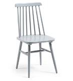 upholstered in synthetic leather.  Solid rubber wood chair in white painted.