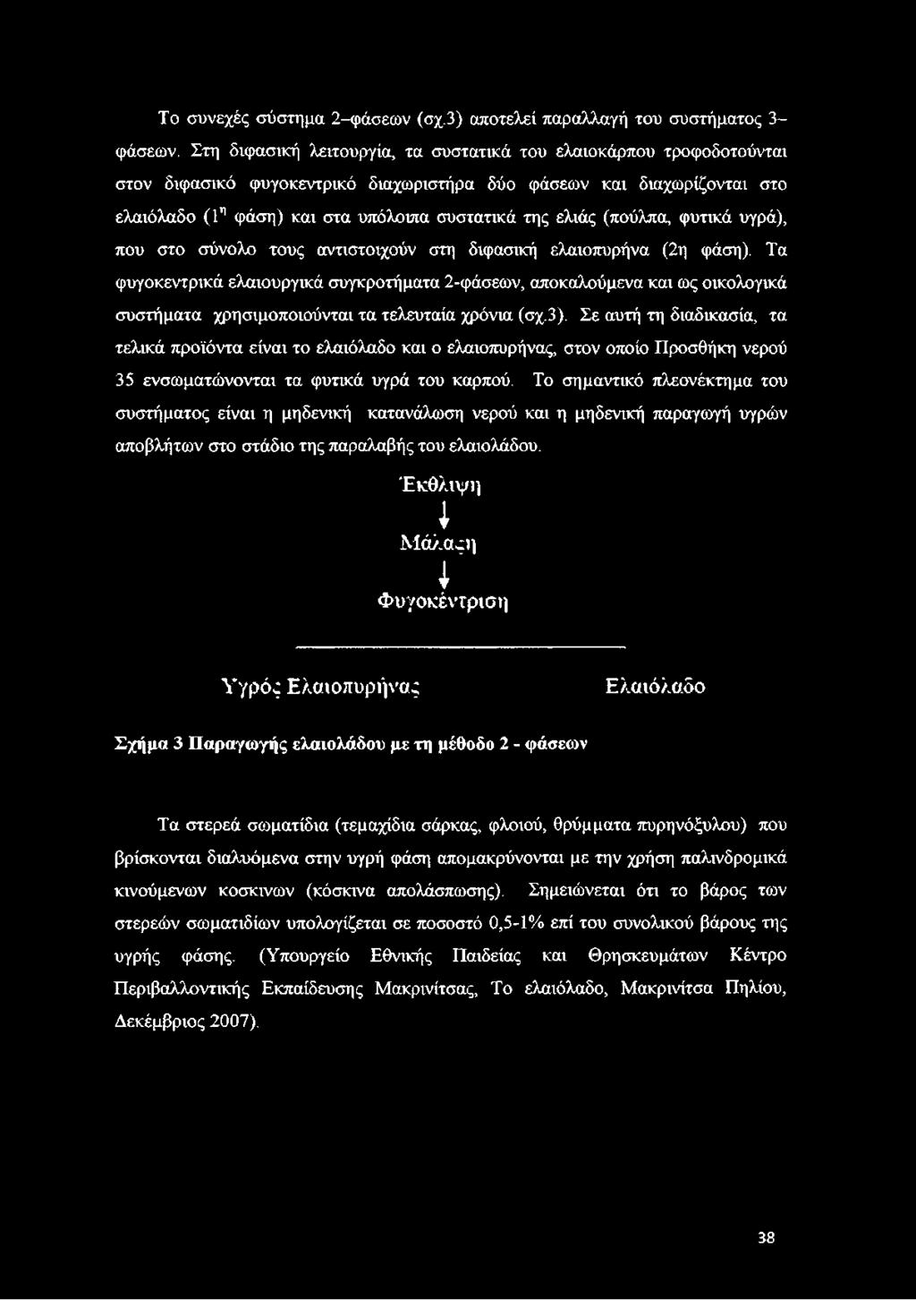 (πούλπα, φυτικά υγρά), που στο σύνολο τους αντιστοιχούν στη διφασική ελαιοπυρήνα (2η φάση).