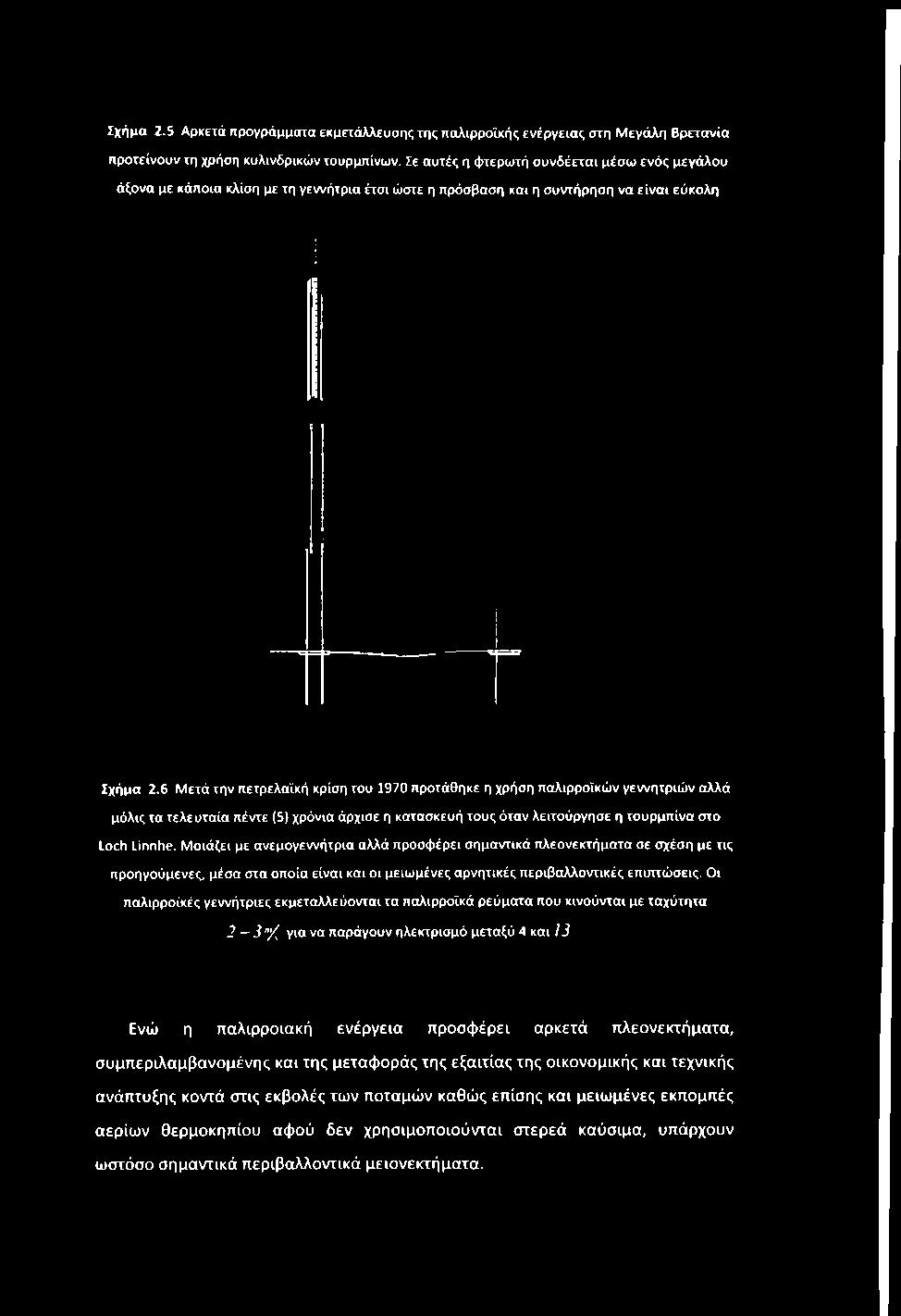 Σχήμα 2.5 Αρκετά προγράμματα εκμετάλλίυσης της παλιρροΐκήςενέρνειας στη Μεγάλη Βρετανία προτείνουν τη χρήση κυλινδρικών τουρμπίνων.