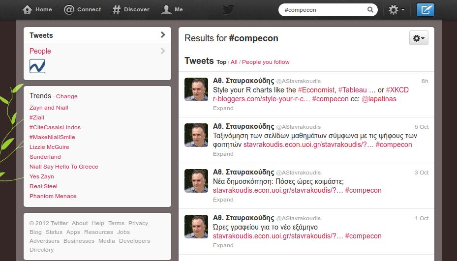 Αναζήτηση πληροφορίας στο twitter.