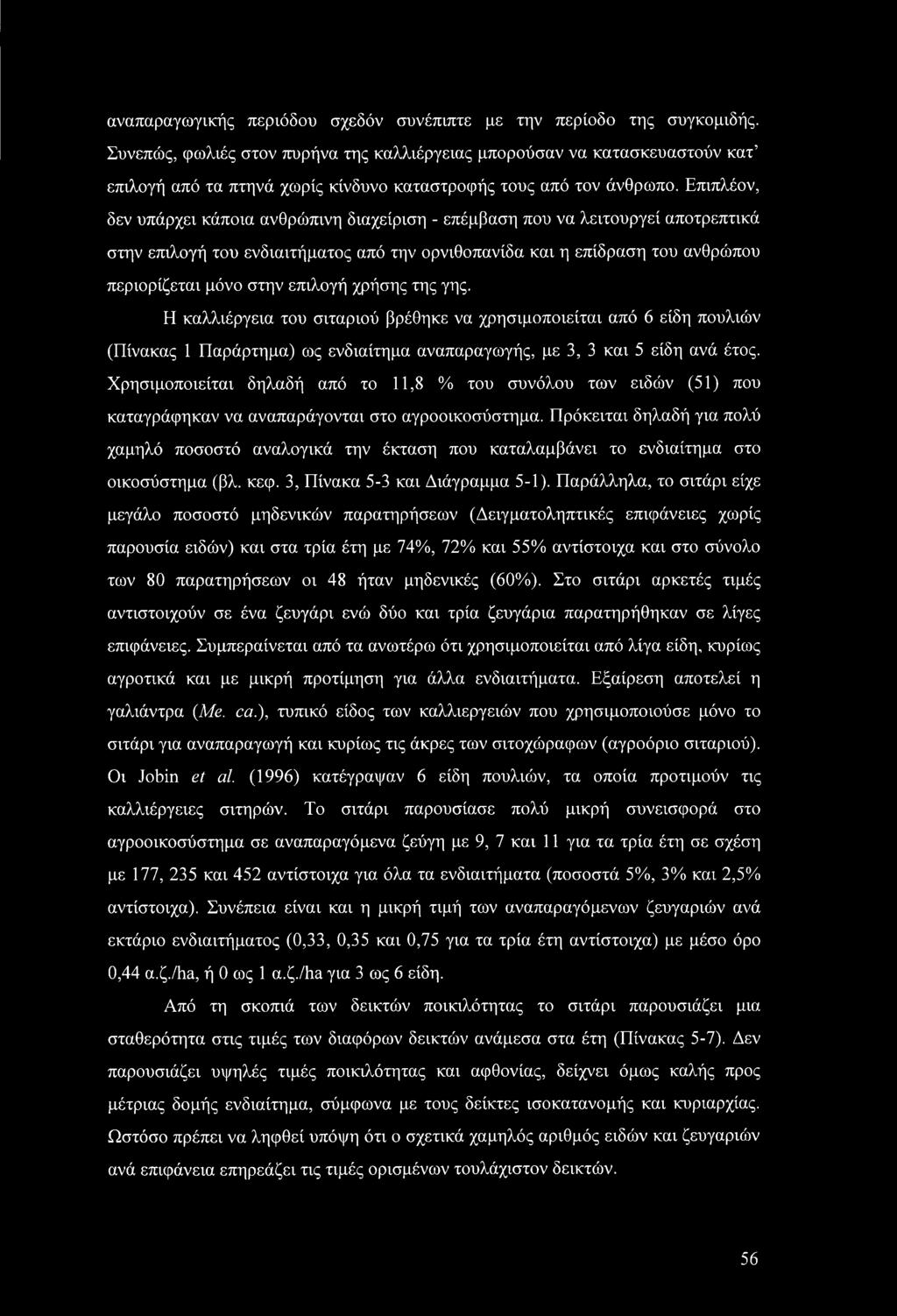 αναπαραγωγικής περιόδου σχεδόν συνέπιπτε με την περίοδο της συγκομιδής.