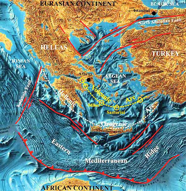 Εισαγωγή Η διεύθυνση της βύθισης της Αφρικανικής πλάκας υπολογίζεται ότι είναι ΒΒΑ, ενώ η ταχύτητα της βύθισης 2,5-3,5 cm/έτος.