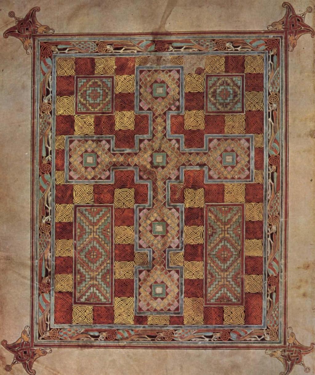 Book of Lindisfarne, Northumbria, αρχές 8 ου αιώνα. Πληροφορίες για το χειρόγραφο προστέθηκαν τον 10 ο αιώνα στον κολοφώνα από τον Aldred (ηγούμενος).