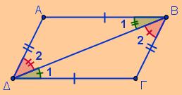 δηµήτρη πιµενίδη αν σε ένα τετράπλευρ ισχύει µία από τις ακόλυθες πρτάσεις: i. ι απέναντι πλευρές τυ είναι ίσες ii. δύ απέναντι πλευρές τυ είναι ίσες και παράλληλες iii.