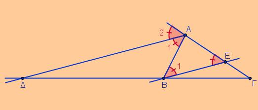 τρίγων ΒΓΕ είναι Α // ΕΒ, συνεπώς: Β Γ ΑΕ ΑΓ () (θ.