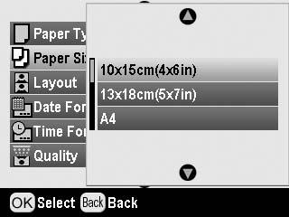 Matte Paper-Heavyweight Epson Photo Quality Ink Jet Paper Epson Photo Stickers 16 Epson Iron-on Cool Peel Transfer Paper Επιλέξτε αυτήν τη ρύθµιση Paper Type [Τύπος χαρτιού] plain papers [Απλά