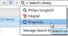 Στην ιστοσελίδα του Rhapsody, Για αναπαραγωγή ολόκληρης της λίστας αναπαραγωγής, κάντε κλικ στο Αναπαραγωγή όλων, Για αναπαραγωγή ενός τραγουδιού, επιλέξτε το τραγούδι και κάντε κλικ στο δίπλα