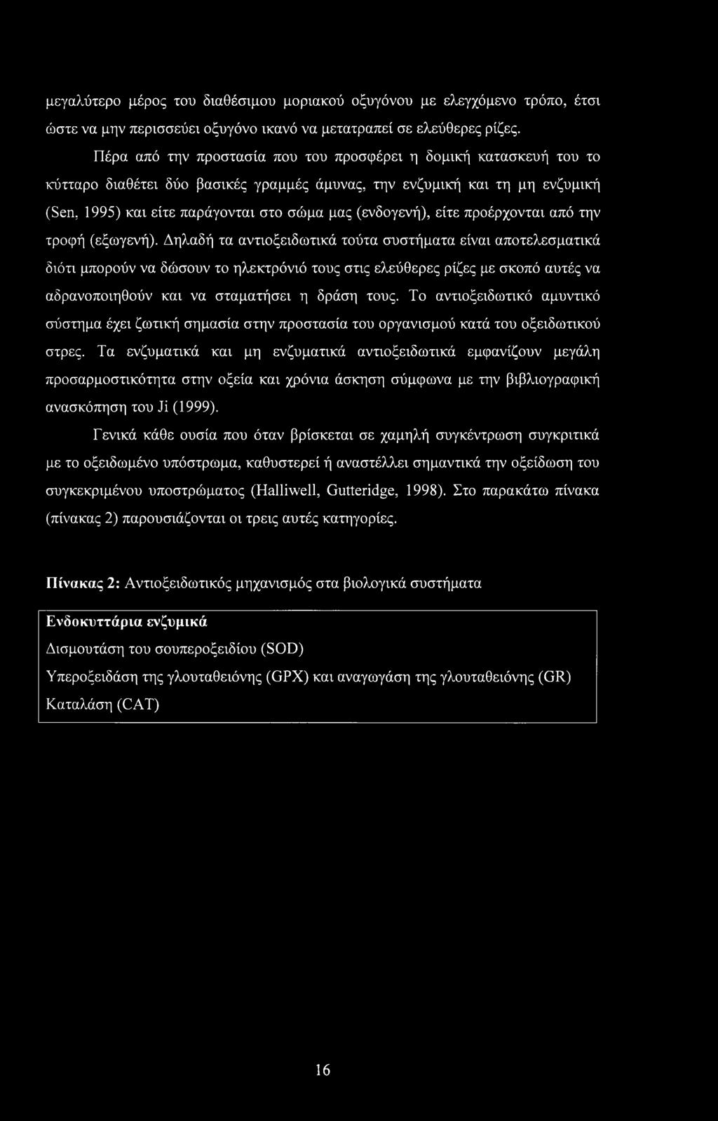 μεγαλύτερο μέρος του διαθέσιμου μοριακού οξυγόνου με ελεγχόμενο τρόπο, έτσι ώστε να μην περισσεύει οξυγόνο ικανό να μετατραπεί σε ελεύθερες ρίζες.