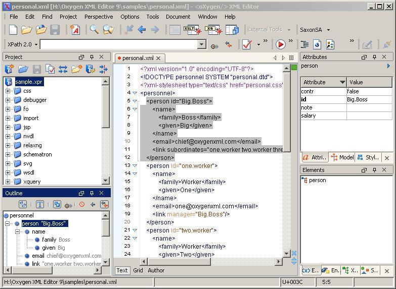 2.6 Oxygen XML Editor Η Oxygen XML Editor είναι µια πολύ-πλατφόρµα επεξεργασίας XML, XSLT / XQuery debugger µε