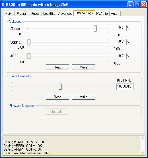 Επιπλέον στην καρτέλα HW Settings μπορούμε να ρυθμίσουμε την τάση και την συχνότητα λειτουργίας του (Εικόνα 18).