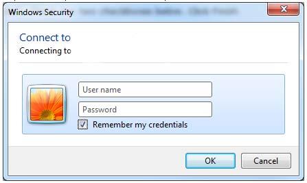 7) Στα πεδία Username και Password, πληκτρολογείτε τα στοιχεία σας. Εάν επιθυμείτε, επιλέγετε «Απομνημόνευση κωδικού πρόσβασης» ( Remember my password ). Επιλέγετε OK.