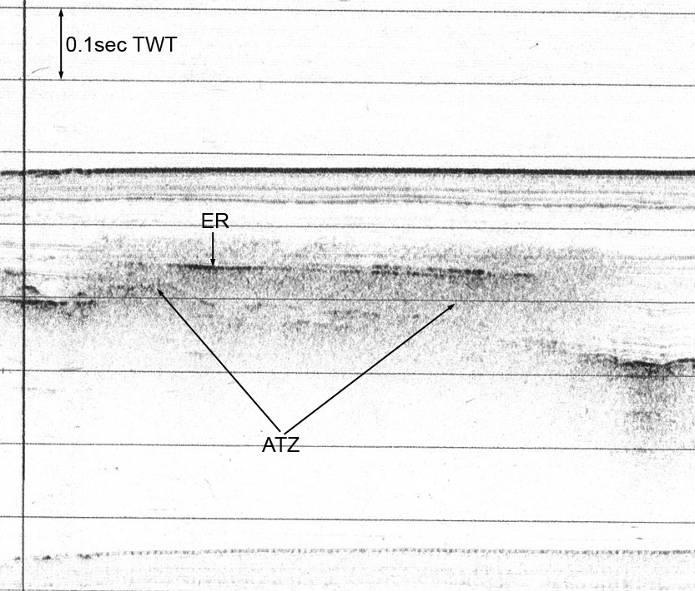 2 Ενδείξεις παρουσίας αερίων στις σεισµικές τοµογραφίες Η µελέτη των σεισµικών τοµγραφιών έδειξε των ύπαρξη στην περιοχή διάφορων ανώµαλων ακουστικών χαρακτήρων, οι οποίοι αποτελούν άµεσες και