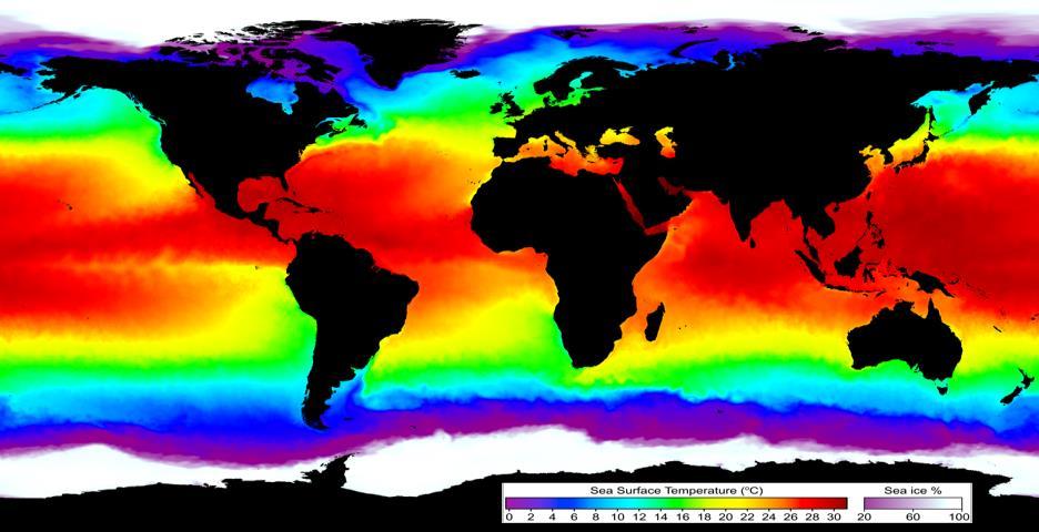 2.4.5.1 Επιφανειακή Θερμοκρασία Θάλασσας (SST) Η μελέτη της Επιφανειακής Θερμοκρασίας της θάλασσας αποτελεί ίσως την πιο «τυπική» μέτρηση.