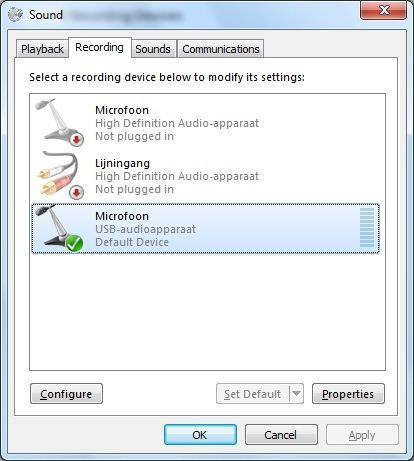5. Κάντε κλικ στο "microphone USB audio device". 6. Κάντε κλικ στο "Ιδιότητες"properties. 7.