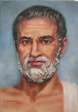 Εικ. 6. ΘΕΟΦΡΑΣΤΟΣ (372-287 π.χ.) Ζωγραφική αναπαράσταση. Ο μαθητής του Αριστοτέλη παρουσιάζεται σαν μια ευφυής και σοβαρή προσωπικότητα, κι ίσως όχι τόσο σαν φιλόσοφος (Smith, 2009, σελ. 48).