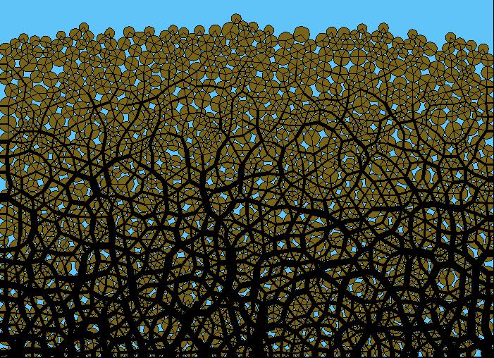 force for each gran and fnd the new veloctes by a numercal ntegraton. Ths method allows the reresentaton of the contact forces between the grans as shown n fgure. Cundall P.A., Strack O.D.L. (979).