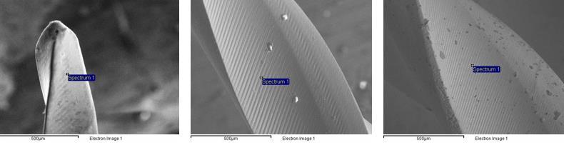 3. Revo-S 1 ο εργαλείο Weight% Atomic% Weight% Atomic% Weight% Atomic% Ti 48.51 53.59 44.65 49.72 45.17 50.25 Ni 51.49 46.41 55.35 50.28 54.83 49.