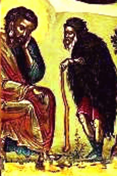 5. Ο Ιωσήφ Ο Ιωσήφ εικονίζεται έξω από το σπήλαιο της Γεννήσεως και απομονωμένος από την Παναγία και το Θείο Βρέφος.