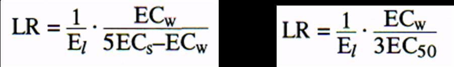 7. Ο συντελεστής έκπλυσης (LR) Είναι η ελάχιστη ποσότητα νερού, εκφρασμένη ως κλάσμα της εξατμισοδιαπνοής της καλλιέργειας που πρέπει να διηθηθεί βαθιά μέσα στη ζώνη του ριζοστρώματος για να