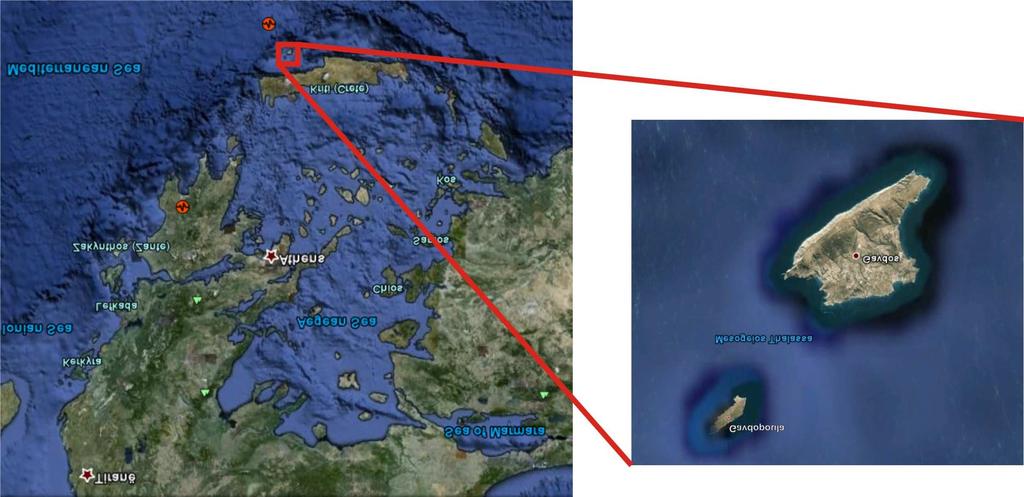 ΚΕΦΑΛΑΙΟ 2 Ο 2.1 ΠΕΡΙΟΧΗ ΜΕΛΕΤΗΣ Η περιοχή µελέτης βρίσκεται νότια από το δυτικό µισό της νήσου Κρήτης (Εικ.2.1).