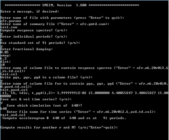Εικόνα 11.2: Απεικόνιση του προγράμματος gm_td_drv.exe της σειράς SMSIM που χρησιμοποιήθηκε. Παράδειγμα της διαδικασίας που ακολουθήθηκε και περιγράφεται σε αυτό το κεφάλαιο. 12.