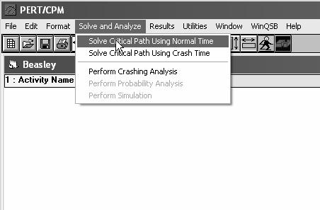 weeks CRASH TIMES The project can take