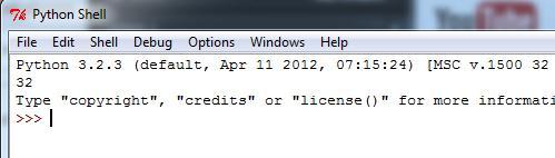 Τρόποι υλοποίησης ενός προγράμματος Python Διαδραστική Λειτουργία Εκκινώντας το Python GUI (IDLE) εμφανίζεται κάτι σαν: Python 3.2.5 (default, May 15 2013, 23:07:10) [MSC v.