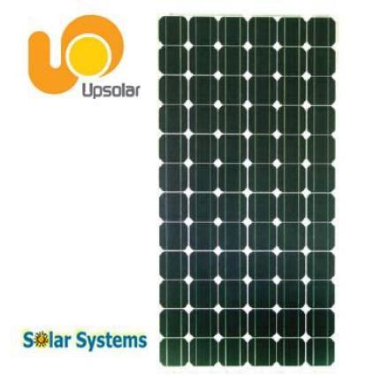 4. - Υαξαθηεξηζηηθά ΜνληέινπUpSolarM180M Σύπορ κςτελών Μνλνθξπζηαιιηθφ Ονομαζηική ιζσύρ (P max ) 180 W p Μέγιζηη ηάζη