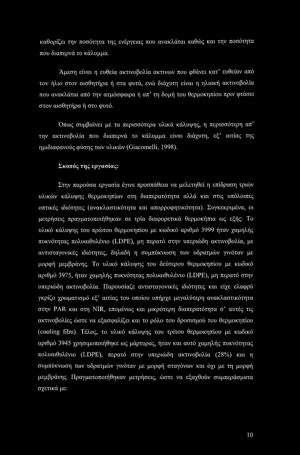 θερμοκηπίου πριν φτάσει στον αισθητήρα ή στο φυτό.