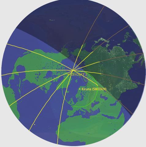 Εικόνα 1.3 Το ίχνος τροχιάς (ground track) του CryoSat στην Αρκτική περιοχή (http://blogs.esa.
