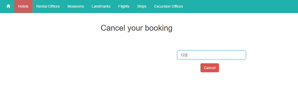 Εικόνα 36 - Booking id Εικόνα 37 - Cancel Success Αναζήτηση Μεταφορικών Μέσων Το σύστημα δίνει τη δυνατότητα στο χρήστη να κάνει αναζήτηση ανάλογα με την ημερομηνία παραλαβής και παράδοσης, τα