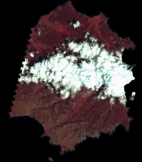Εικόνα 16: Landsat 5 TM 10/6/1984 πριν την πυρκαγιά, 4/8 και 10/9 1984 μετά την πυρκαγιά αντίστοιχα.