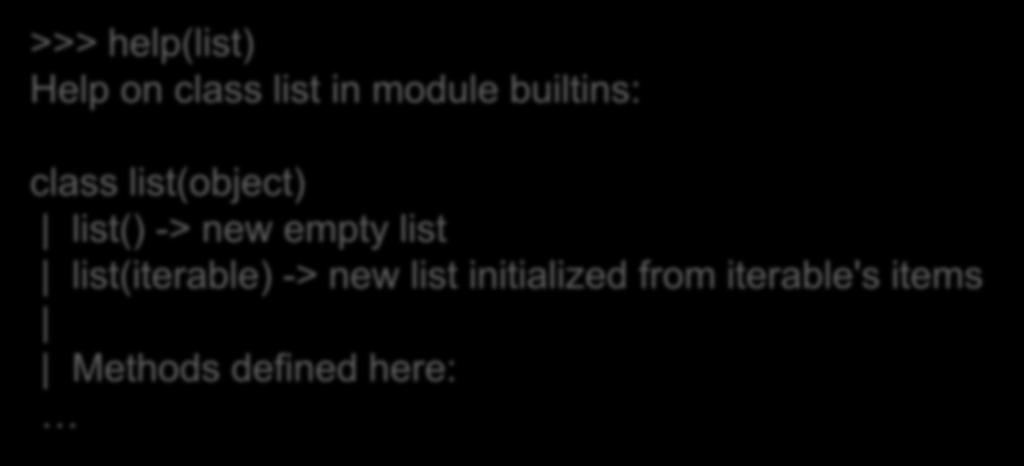 Μέθοδοι λίστών Οι λίστες είναι η κύρια δομή δεδομένων στην Python.