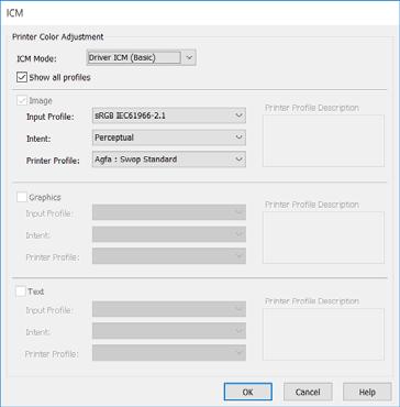 Εκτύπωση διαχείρισης χρώματος Επιλέξτε Color Management (Διαχείριση χρωμάτων) και έπειτα Document (Έγγραφο).