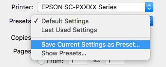 B Κάντε κλικ στην επιλογή Save Current Settings as Preset (Αποθήκευση των τρεχουσών