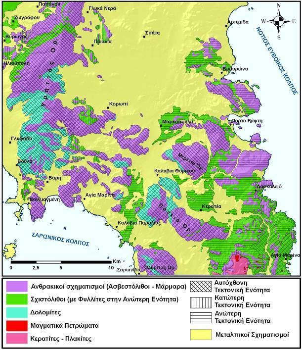 Στο γεωλογικό χάρτη που παρατίθεται ακολούθως (Εικόνα 3.