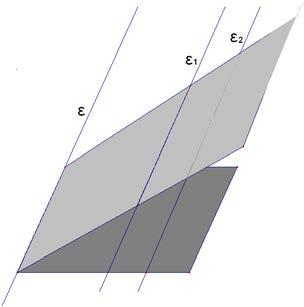 Έστω το τρίγωνο ΑΒΓ, χωρισμένο από τις ΑΗ, και ΗΘ σε τρία ισεμβαδικά τρίγωνα τα ΑΒΗ, ΑΗΘ και ΑΘΓ, τα οποία έχουν το ίδιο ύψος, το ΑΚ, οπότε πρέπει να έχουν και ίσες βάσεις, δηλαδή πρέπει ΒΗ=ΗΘ=ΘΓ.