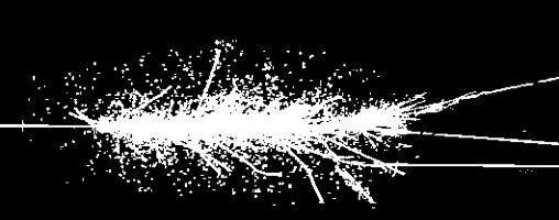 Neutrinos escape without detection hadrons Tracker: Not much material, finely segmented detectors measure precise positions of points on tracks.