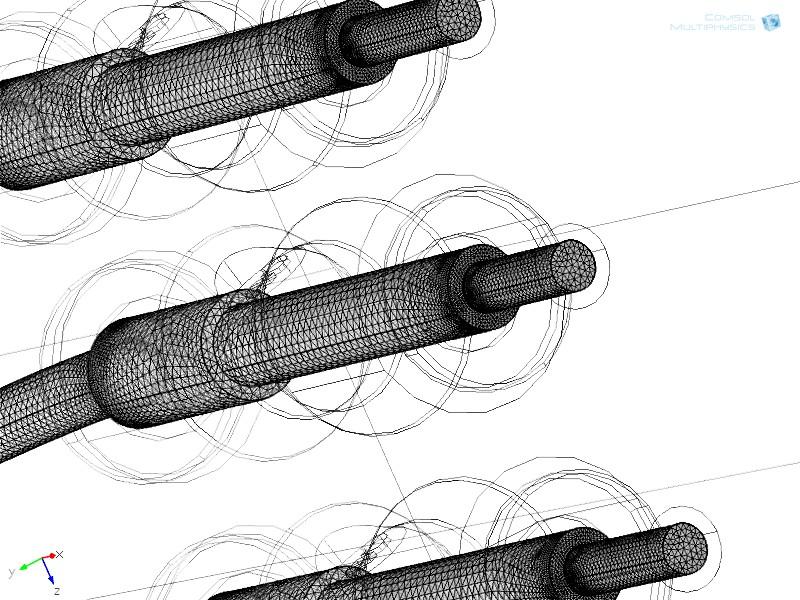 Images Mesh INLET (εικόνες πλέγματος περιοχής εισόδου του καθαρού αργού) α) manifold( ARGON 100%, laminar flow ) Εικόνα 38: Παρατίθεται η μορφή του πλέγματος στην περιοχή εισόδου του διανομέα ροής