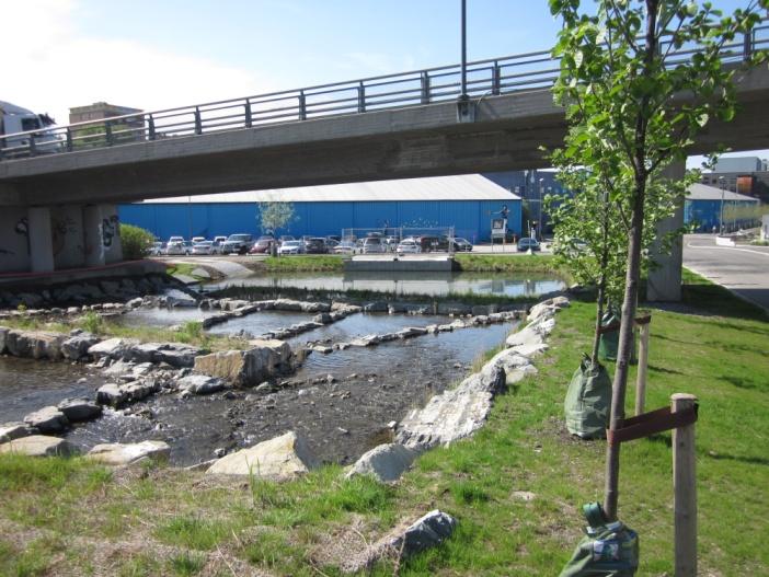 reconstructed urban dam and